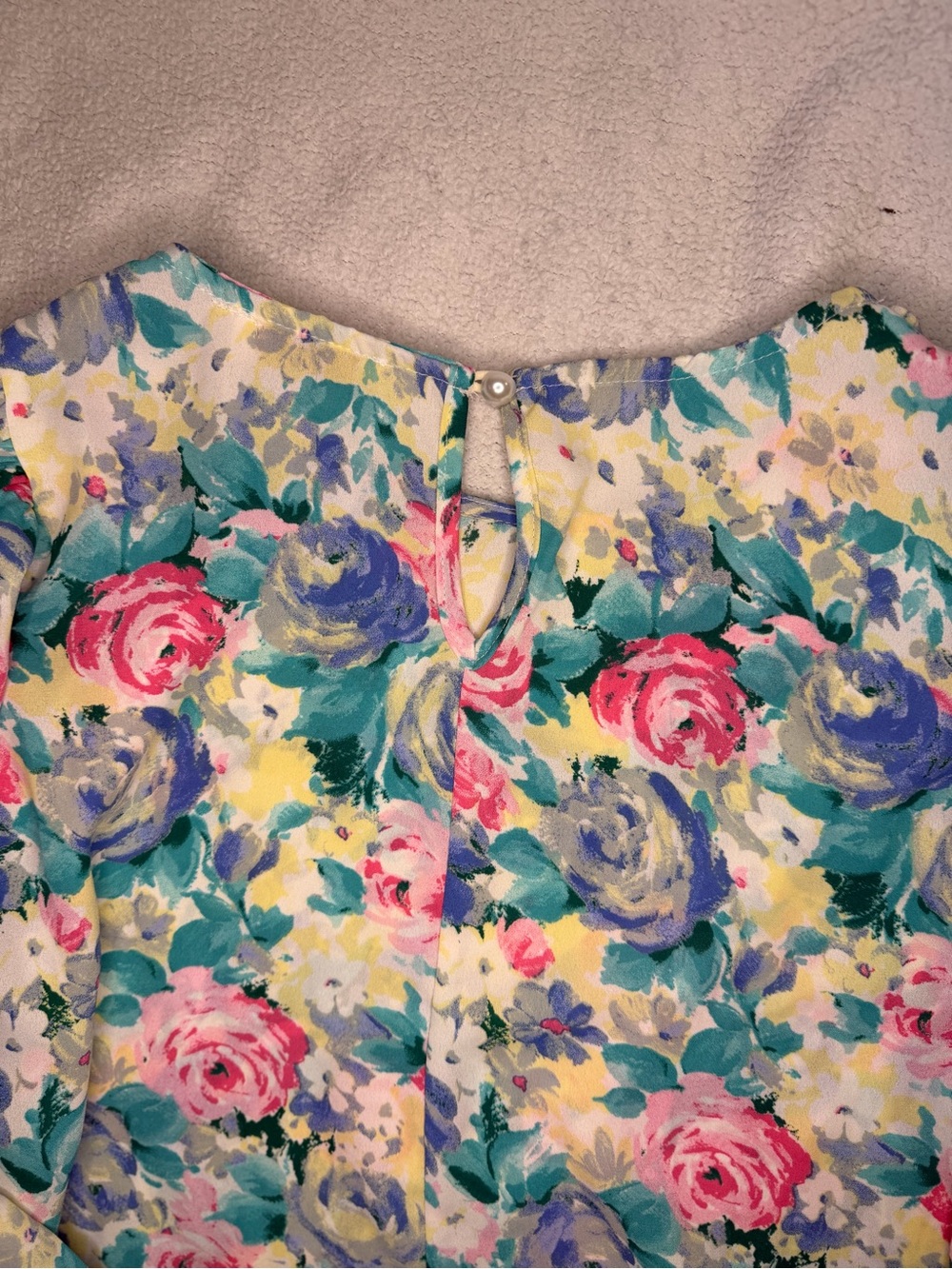 Andree Floral Blouse in Pink, Blue & Yellow - Picture 5 of 5